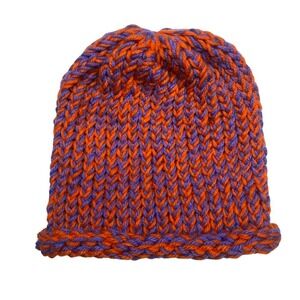 Hand knit crochet beanie